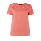 Weekend Max Mara Blusenshirt mit floralen Schmuckdetails - Koralle